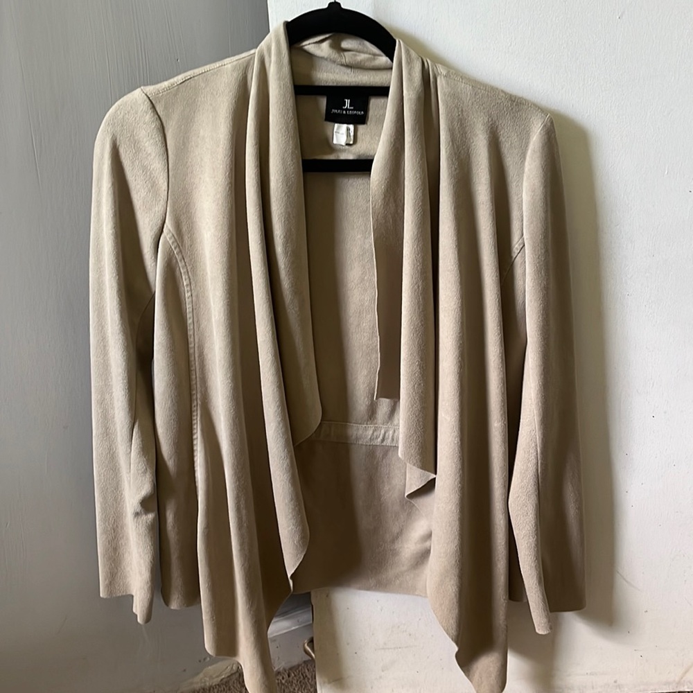 Cream suede cardigan